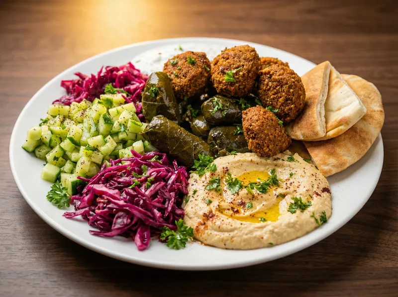 Vegetarian Plate — Mediterranean dish at Pita Kabab Cedar Rapids